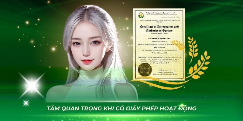 Giấy phép hoạt động tạo sân chơi an toàn 