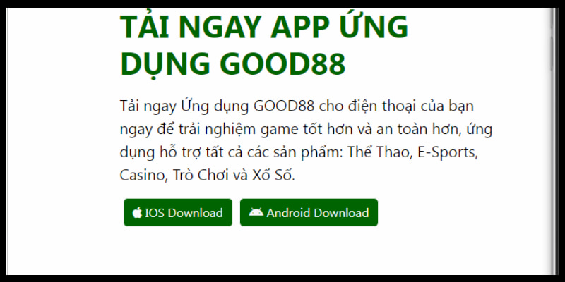 Tải App GOOD88 đối với thiết bị IOS đơn giản